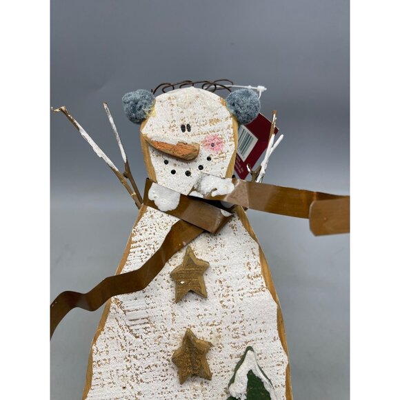 Santa's workbench outdoor decor or indoor wood snowman tree star white READ NEW - Picture 1 of 6